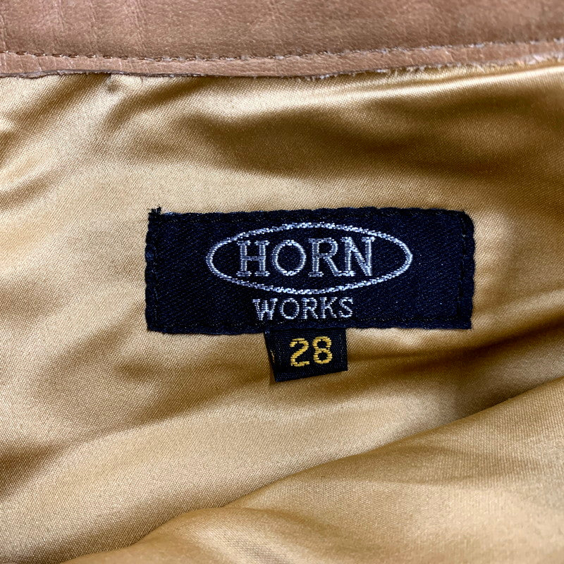 【中古品】【メンズ】 HORN WORKS ホーンワークス LEATHER PANTS レザーパンツ ズボン ボトムス 156-250630-ma-14-izu サイズ：28 カラー：CAMEL 万代Net店