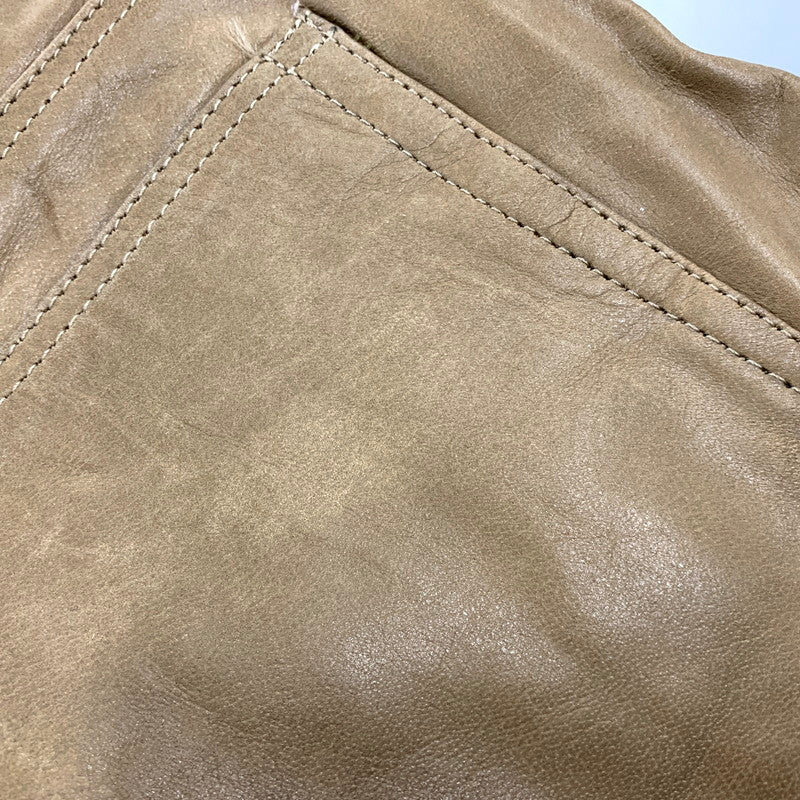 【中古品】【メンズ】 HORN WORKS ホーンワークス LEATHER PANTS レザーパンツ ズボン ボトムス 156-250630-ma-15-izu サイズ：28 カラー：BEIGE 万代Net店