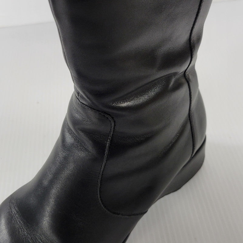 【中古品】【レディース】 LEATHER LONG BOOTS 0525 レザー ロングブーツ シューズ 靴 167-250701-as-03-izu サイズ：UK4.5 カラー：ブラック 万代Net店