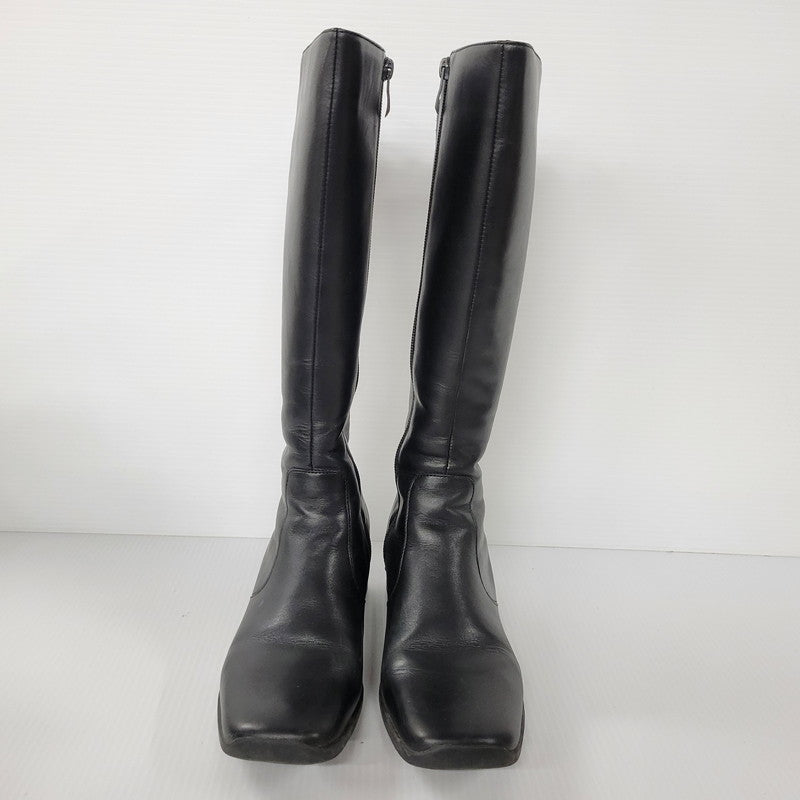 【中古品】【レディース】 LEATHER LONG BOOTS 0525 レザー ロングブーツ シューズ 靴 167-250701-as-03-izu サイズ：UK4.5 カラー：ブラック 万代Net店