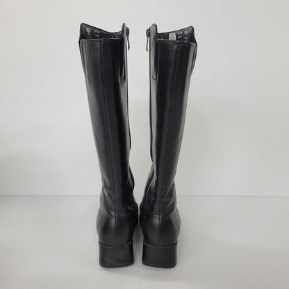 【中古品】【レディース】 LEATHER LONG BOOTS 0525 レザー ロングブーツ シューズ 靴 167-250701-as-03-izu サイズ：UK4.5 カラー：ブラック 万代Net店