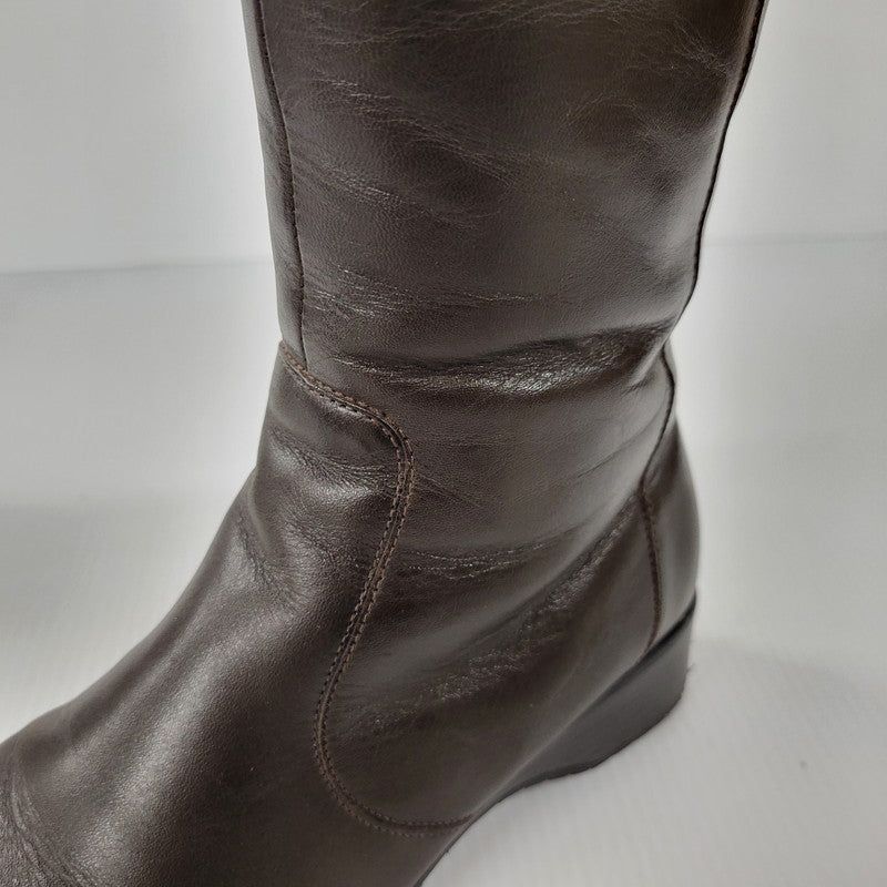 【中古品】【レディース】 LEATHER LONG BOOTS 0525 レザー ロングブーツ シューズ 靴 167-250701-as-04-izu サイズ：UK4.5 カラー：ブラウン 万代Net店