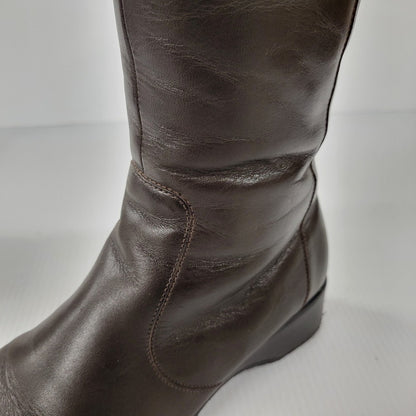 【中古品】【レディース】 LEATHER LONG BOOTS 0525 レザー ロングブーツ シューズ 靴 167-250701-as-04-izu サイズ：UK4.5 カラー：ブラウン 万代Net店