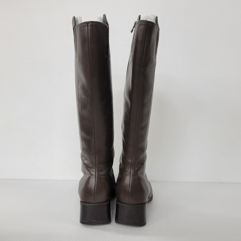 【中古品】【レディース】 LEATHER LONG BOOTS 0525 レザー ロングブーツ シューズ 靴 167-250701-as-04-izu サイズ：UK4.5 カラー：ブラウン 万代Net店