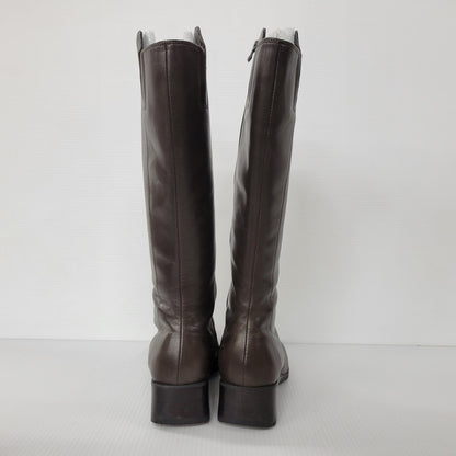 【中古品】【レディース】 LEATHER LONG BOOTS 0525 レザー ロングブーツ シューズ 靴 167-250701-as-04-izu サイズ：UK4.5 カラー：ブラウン 万代Net店