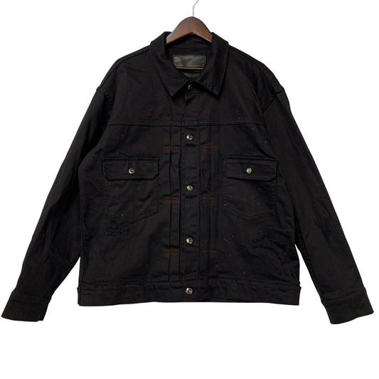【中古品】【メンズ】 1piu1uguale3 RELAX ウノピゥウノウグァーレトレ リラックス BLACK DENIM JACKET USO-23082 ブラックデニムジャケット アウター 140-250701-as-40-izu サイズ：XL カラー：ブラック 万代Net店
