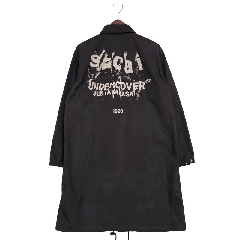【中古品】【メンズ】 × UNDER COVER アンダーカバー LONG COACH JACKET 17-03780/UCT9206 ロング コーチ ジャケット ロゴ プリント アウター 140-250704-ay-03-izu カラー：ブラック 万代Net店