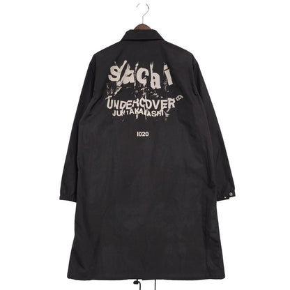 【中古品】【メンズ】 × UNDER COVER アンダーカバー LONG COACH JACKET 17-03780/UCT9206 ロング コーチ ジャケット ロゴ プリント アウター 140-250704-ay-03-izu カラー：ブラック 万代Net店