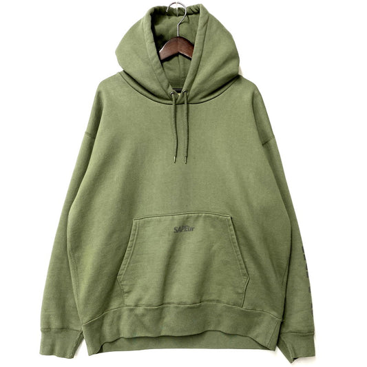 【中古品】【メンズ】 SAPEUR サプール REFLECTIVE LOGO HEAVY HOODED SWEATSHIRT リフレクティブロゴ ヘビーフーデッドスウェットシャツ トップス パーカー 長袖 142-250630-ma-03-izu サイズ：XL カラー：KHAKI 万代Net店