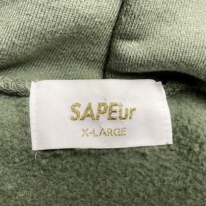 【中古品】【メンズ】 SAPEUR サプール REFLECTIVE LOGO HEAVY HOODED SWEATSHIRT リフレクティブロゴ ヘビーフーデッドスウェットシャツ トップス パーカー 長袖 142-250630-ma-03-izu サイズ：XL カラー：KHAKI 万代Net店