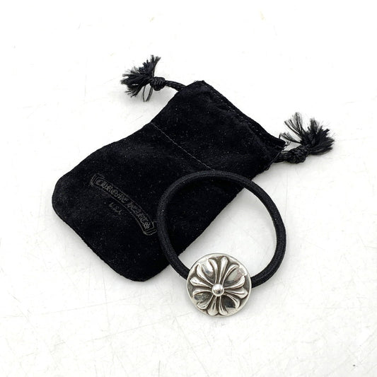 【中古品】【メンズ/レディース】 CHROME HEARTS クロムハーツ CROSS BALL HAIRBAND 925 クロスボール ヘアバンド ヘアゴム アクセサリー 190-250701-as-10-izu カラー：シルバー×ブラック 万代Net店
