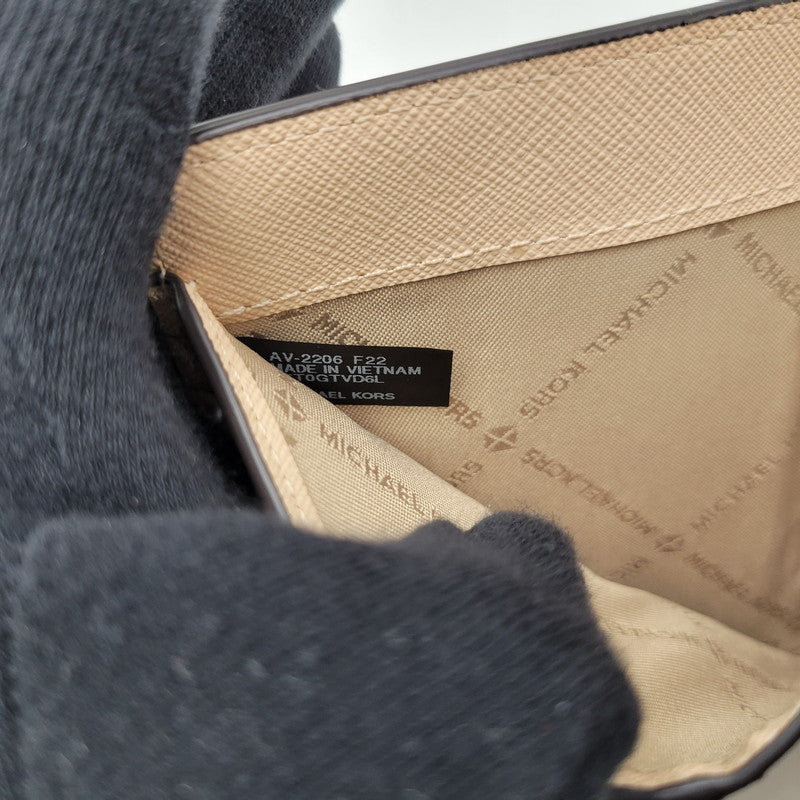 【中古美品】【レディース】 Michael Kors マイケルコース JET SET TRAVEL MD ZA SNAP WALLET LEATHER 35T0GTVD6L ジェットセットトラベル スナップ ウォレット レザー 財布 200-250705-as-05-izu カラー：ベージュ 万代Net店