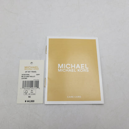 【中古美品】【レディース】 Michael Kors マイケルコース JET SET TRAVEL MD ZA SNAP WALLET LEATHER 35T0GTVD6L ジェットセットトラベル スナップ ウォレット レザー 財布 200-250705-as-05-izu カラー：ベージュ 万代Net店