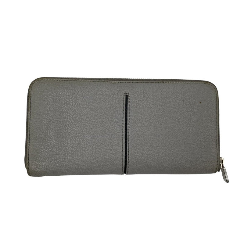 【中古品】【メンズ】 イタリア製 ラウンドファスナー長財布 ロングウォレット サイフ 200-250706-ma-03-izu カラー：GRAY 万代Net店