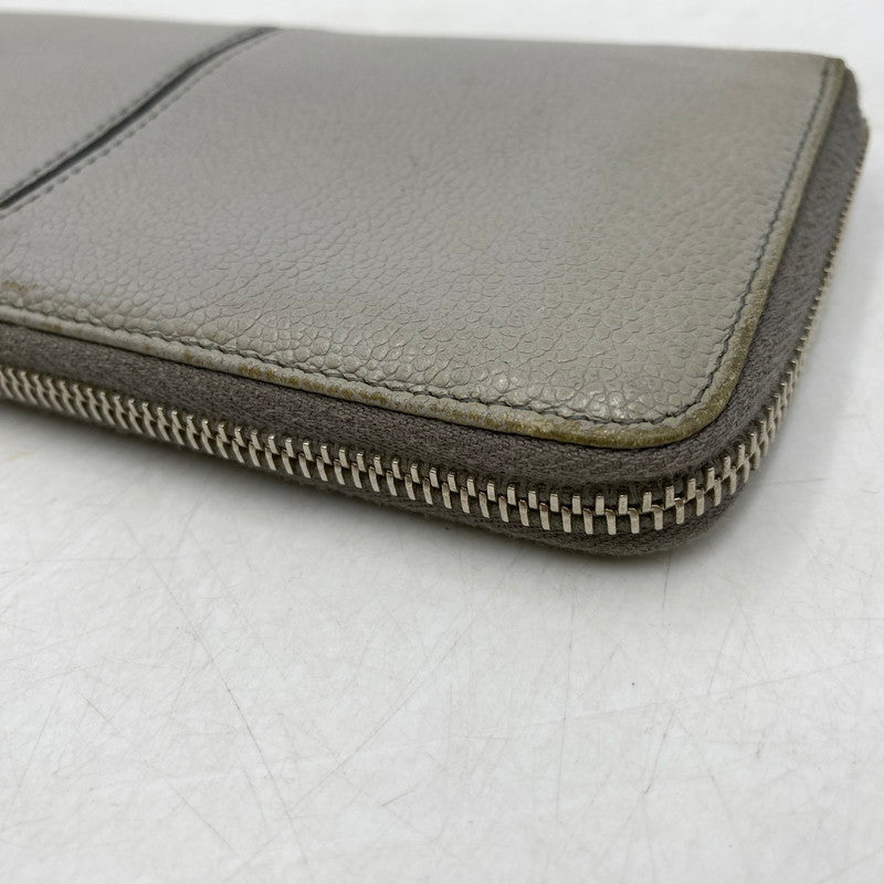 【中古品】【メンズ】 イタリア製 ラウンドファスナー長財布 ロングウォレット サイフ 200-250706-ma-03-izu カラー：GRAY 万代Net店
