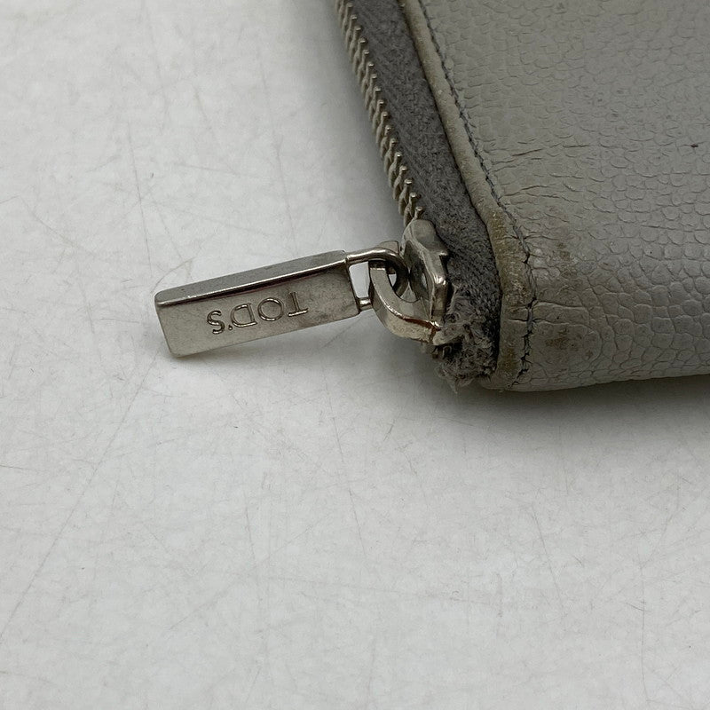 【中古品】【メンズ】 イタリア製 ラウンドファスナー長財布 ロングウォレット サイフ 200-250706-ma-03-izu カラー：GRAY 万代Net店