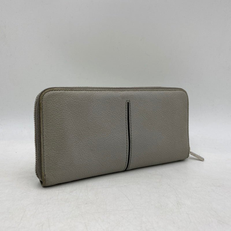 【中古品】【メンズ】 イタリア製 ラウンドファスナー長財布 ロングウォレット サイフ 200-250706-ma-03-izu カラー：GRAY 万代Net店