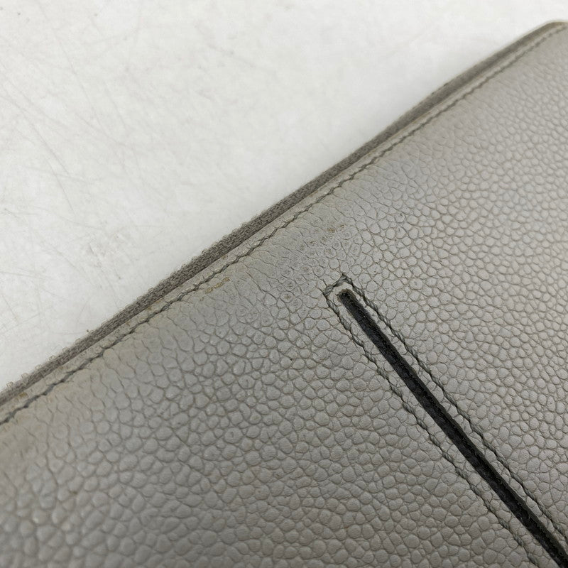 【中古品】【メンズ】 イタリア製 ラウンドファスナー長財布 ロングウォレット サイフ 200-250706-ma-03-izu カラー：GRAY 万代Net店