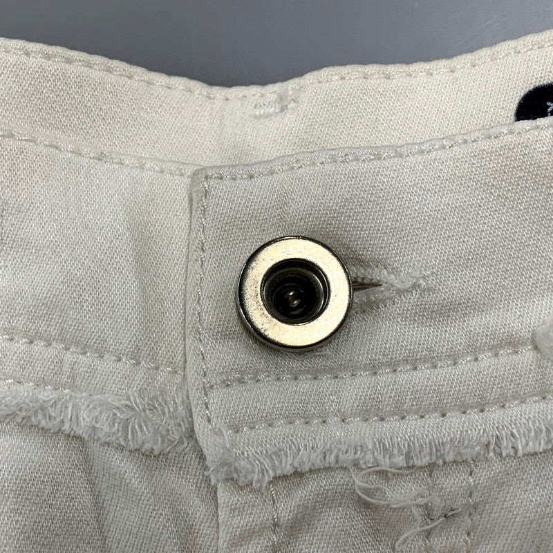 【中古品】【レディース】 WIDEE-NE-F DAMAGE DENIM PANTS 0684U ダメージ デニムパンツ ジーンズ ボトムス 171-250707-as-25-izu サイズ：25 カラー：ホワイト 万代Net店