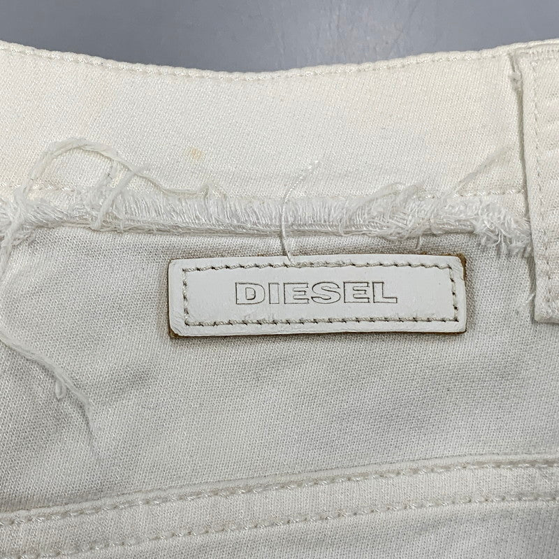 【中古品】【レディース】 WIDEE-NE-F DAMAGE DENIM PANTS 0684U ダメージ デニムパンツ ジーンズ ボトムス 171-250707-as-25-izu サイズ：25 カラー：ホワイト 万代Net店