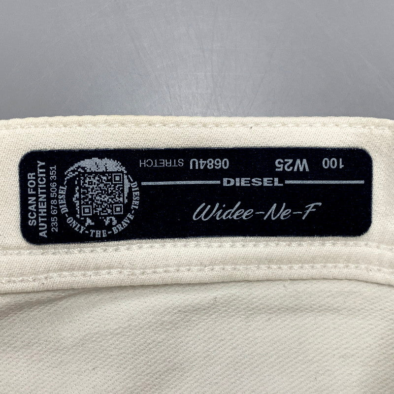 【中古品】【レディース】 WIDEE-NE-F DAMAGE DENIM PANTS 0684U ダメージ デニムパンツ ジーンズ ボトムス 171-250707-as-25-izu サイズ：25 カラー：ホワイト 万代Net店