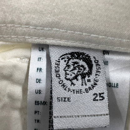 【中古品】【レディース】 WIDEE-NE-F DAMAGE DENIM PANTS 0684U ダメージ デニムパンツ ジーンズ ボトムス 171-250707-as-25-izu サイズ：25 カラー：ホワイト 万代Net店