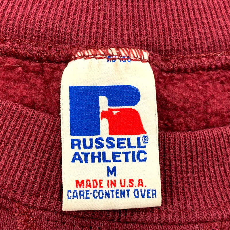 【中古品】【メンズ】 RUSSELL ATHLETIC ラッセルアスレティック COLLEGE OF CHARLESTON SWEATSHIRT スウェットシャツ USA製 三段プリント トレーナー 長袖 トップス 146-250707-as-16-izu サイズ：M カラー：レッド系 万代Net店