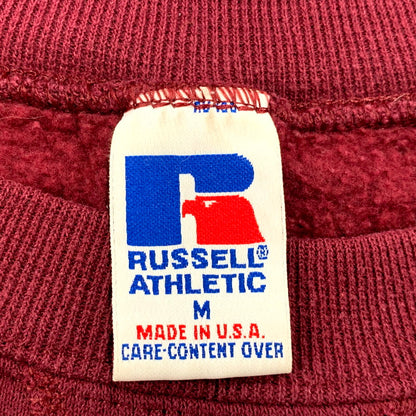 【中古品】【メンズ】 RUSSELL ATHLETIC ラッセルアスレティック COLLEGE OF CHARLESTON SWEATSHIRT スウェットシャツ USA製 三段プリント トレーナー 長袖 トップス 146-250707-as-16-izu サイズ：M カラー：レッド系 万代Net店