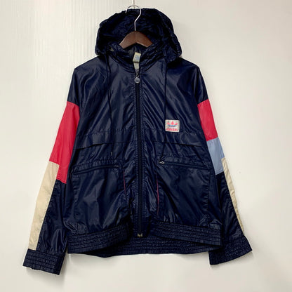 【中古品】【メンズ】 adidas アディダス NYLON JACKET ナイロンジャケット フィリピン製 アウター 146-250708-as-20-izu サイズ：L カラー：ネイビー 万代Net店
