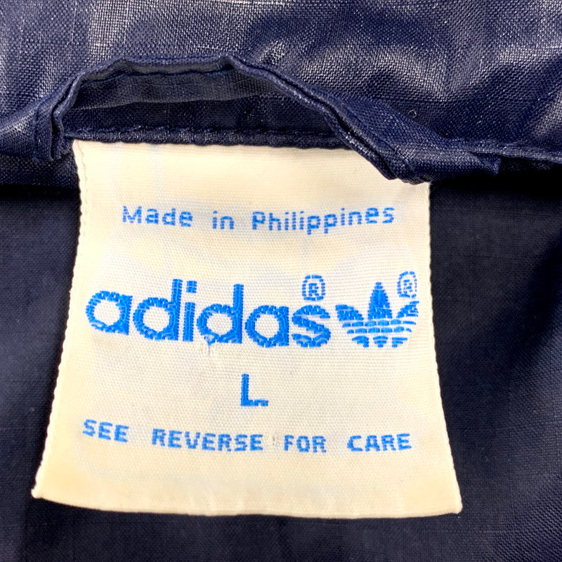 【中古品】【メンズ】 adidas アディダス NYLON JACKET ナイロンジャケット フィリピン製 アウター 146-250708-as-20-izu サイズ：L カラー：ネイビー 万代Net店