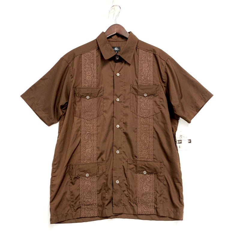 【中古美品】【メンズ】 HARD LUCK ハードラック GUAYABERA SHIRT グアヤベラシャツ キューバシャツ 半袖 トップス 142-250705-ma-02-izu サイズ：M カラー：BROWN 万代Net店