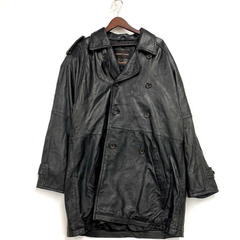 【現状渡し品】【メンズ】 D'HOMME A HOMME ドム アオム 44-198 SHEEPSKIN LEATHER JACKET シープスキン レザー ジャケット トップス アウター 146-250713-ya-06-izu サイズ：M カラー：BLACK 万代Net店