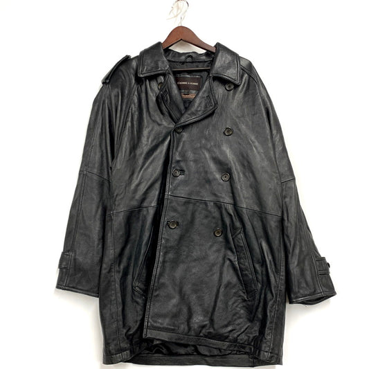 【現状渡し品】【メンズ】 D'HOMME A HOMME ドム アオム 44-198 SHEEPSKIN LEATHER JACKET シープスキン レザー ジャケット トップス アウター 146-250713-ya-06-izu サイズ：M カラー：BLACK 万代Net店