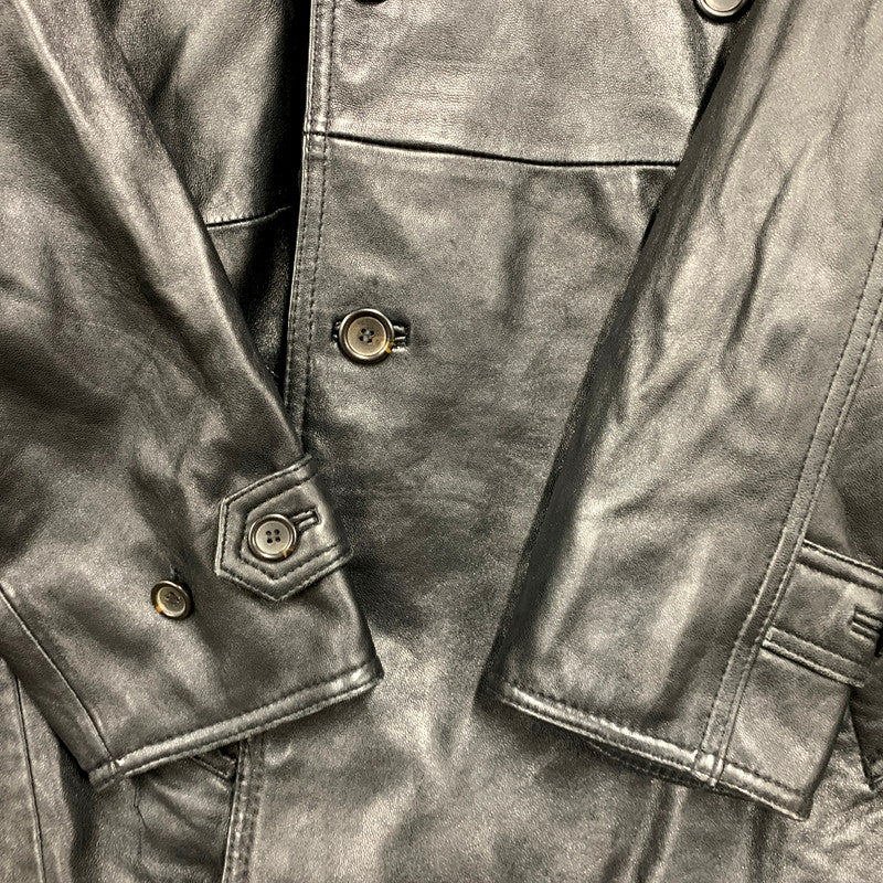 【現状渡し品】【メンズ】 D'HOMME A HOMME ドム アオム 44-198 SHEEPSKIN LEATHER JACKET シープスキン レザー ジャケット トップス アウター 146-250713-ya-06-izu サイズ：M カラー：BLACK 万代Net店