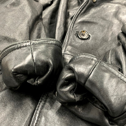 【現状渡し品】【メンズ】 D'HOMME A HOMME ドム アオム 44-198 SHEEPSKIN LEATHER JACKET シープスキン レザー ジャケット トップス アウター 146-250713-ya-06-izu サイズ：M カラー：BLACK 万代Net店