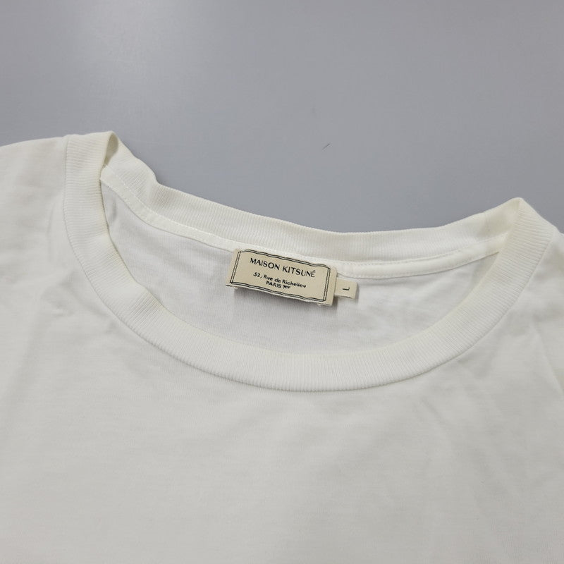 【現状渡し品】【メンズ】 MAISON KITSUNE メゾンキツネ SS POCKET TEE BM00107AT1515 ショートスリーブ ポケット Tシャツ 半袖 トップス 141-250710-as-52-izu サイズ：L カラー：ホワイト 万代Net店