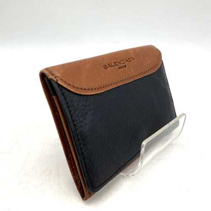 【中古品】 OLD BALENCIAGA オールド バレンシアガ LEATHER CARD CASE レザー カードケース 183-250712-rk-17-izu カラー：ブラック×ブラウン 万代Net店
