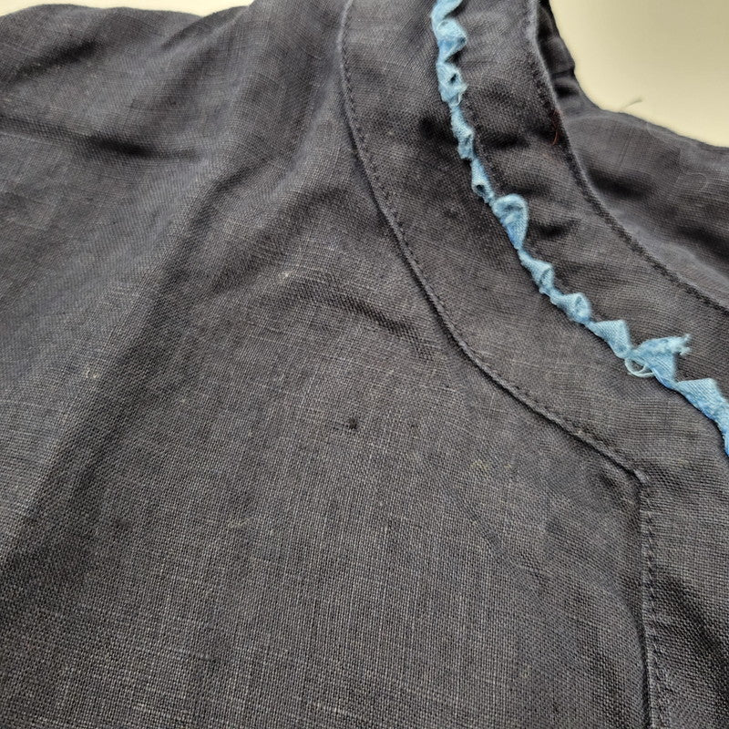 【中古品】【メンズ】 GIZ LACE LINEN SHIRT JUM4404 リネン シャツ トップス 140-250710-as-49-izu サイズ：2 カラー：ネイビー 万代Net店