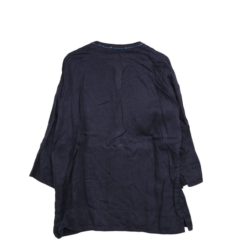 【中古品】【メンズ】 GIZ LACE LINEN SHIRT JUM4404 リネン シャツ トップス 140-250710-as-49-izu サイズ：2 カラー：ネイビー 万代Net店