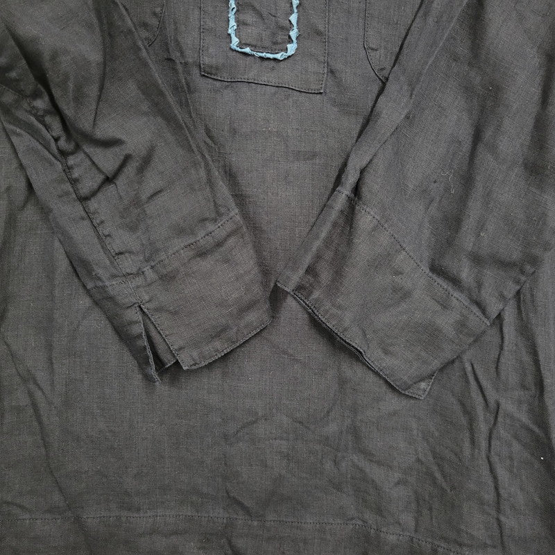 【中古品】【メンズ】 GIZ LACE LINEN SHIRT JUM4404 リネン シャツ トップス 140-250710-as-49-izu サイズ：2 カラー：ネイビー 万代Net店