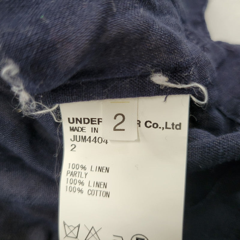 【中古品】【メンズ】 GIZ LACE LINEN SHIRT JUM4404 リネン シャツ トップス 140-250710-as-49-izu サイズ：2 カラー：ネイビー 万代Net店
