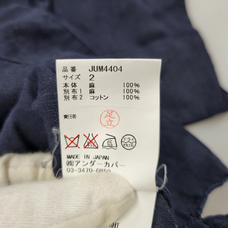 【中古品】【メンズ】 GIZ LACE LINEN SHIRT JUM4404 リネン シャツ トップス 140-250710-as-49-izu サイズ：2 カラー：ネイビー 万代Net店