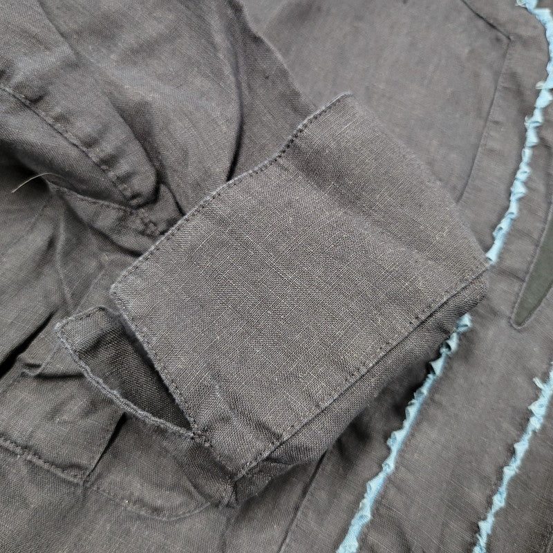 【中古品】【メンズ】 GIZ LACE LINEN SHIRT JUM4404 リネン シャツ トップス 140-250710-as-49-izu サイズ：2 カラー：ネイビー 万代Net店