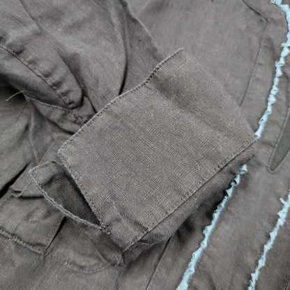 【中古品】【メンズ】 GIZ LACE LINEN SHIRT JUM4404 リネン シャツ トップス 140-250710-as-49-izu サイズ：2 カラー：ネイビー 万代Net店