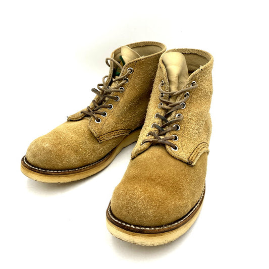 【中古品】【メンズ】 RED WING レッドウィング 8167 半円犬タグ 廃版モデル 90S SUEDE PLAIN TOE 90年代 スエードプレーントゥ 靴 ブーツ シューズ 164-250709-ma-07-izu サイズ：7.5 カラー：BEIGE 万代Net店