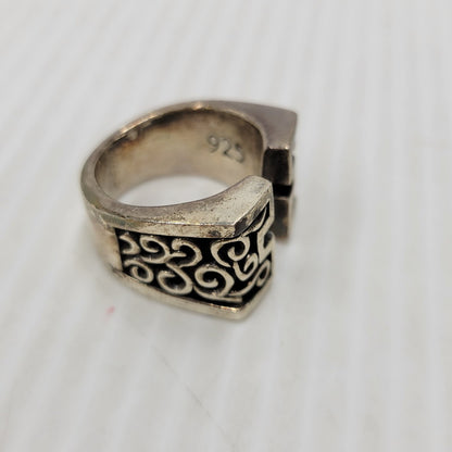 【現状渡し品】【メンズ/レディース】 USED SILVER RING シルバーリング W.C.刻印 925 カットクロスリング リング 指輪 アクセサリー 192-250716-km-07-izu カラー：シルバー 万代Net店