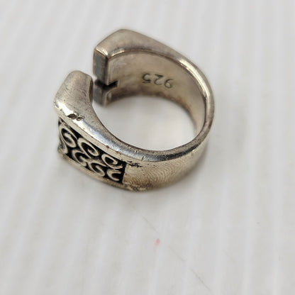 【現状渡し品】【メンズ/レディース】 USED SILVER RING シルバーリング W.C.刻印 925 カットクロスリング リング 指輪 アクセサリー 192-250716-km-07-izu カラー：シルバー 万代Net店