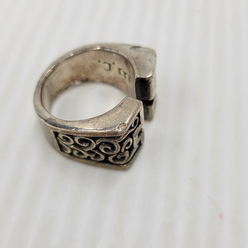 【現状渡し品】【メンズ/レディース】 USED SILVER RING シルバーリング W.C.刻印 925 カットクロスリング リング 指輪 アクセサリー 192-250716-km-07-izu カラー：シルバー 万代Net店