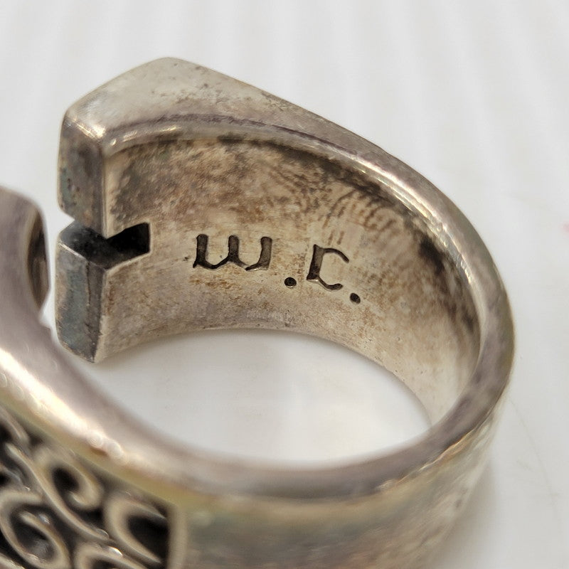 【現状渡し品】【メンズ/レディース】 USED SILVER RING シルバーリング W.C.刻印 925 カットクロスリング リング 指輪 アクセサリー 192-250716-km-07-izu カラー：シルバー 万代Net店