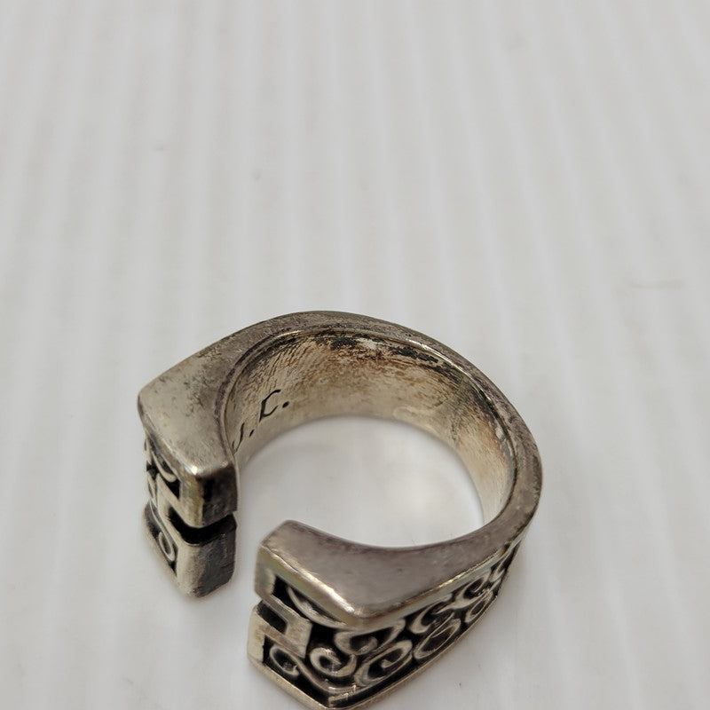 【現状渡し品】【メンズ/レディース】 USED SILVER RING シルバーリング W.C.刻印 925 カットクロスリング リング 指輪 アクセサリー 192-250716-km-07-izu カラー：シルバー 万代Net店